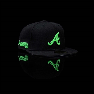 59fifty New Era Atlanta Braves Glow In The Fitted Gorras Negros | UJBFZ-9375