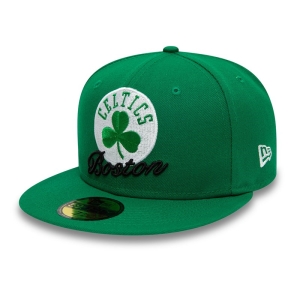 59fifty New Era Boston Celtics Dual Logo Fitted Gorras Verdes | TRJBH-0128