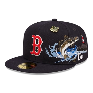 59fifty New Era Boston Sox State Park Fitted Gorras Azules | DJOUM-5716