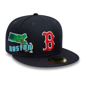 59fifty New Era Boston Sox Stateview Fitted Gorras Azules | WINKP-1748