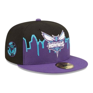 59fifty New Era Charlotte Hornets NBA 2022 Fitted Gorras Negros | PFVZH-2150