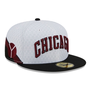 59fifty New Era Chicago Bulls Authentics City Edition Fitted Gorras Blancos | QYONG-4603
