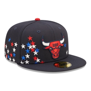 59fifty New Era Chicago Bulls NBA Americana Fitted Gorras Azules | FVQLB-2698