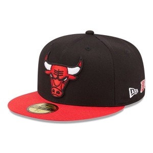 59fifty New Era Chicago Bulls Team City Patch Fitted Gorras Negros | FPZGE-0471