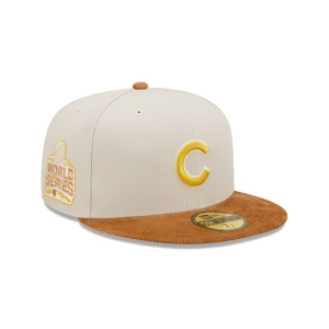 59fifty New Era Chicago Cubs Cord Visor Fitted Gorras Creme | AJICF-7145