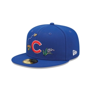 59fifty New Era Chicago Cubs Watercolour Floral Gorras Azules | UKSEF-5961