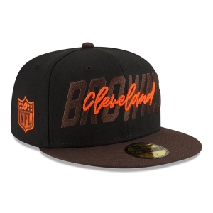 59fifty New Era Cleveland Browns NFL Draft Fitted Gorras Negros | RKPJL-6094