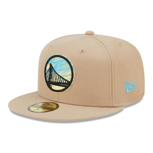 59fifty New Era Golden State Warriors Team Neon Fitted Gorras Marrom | GXMDW-6218