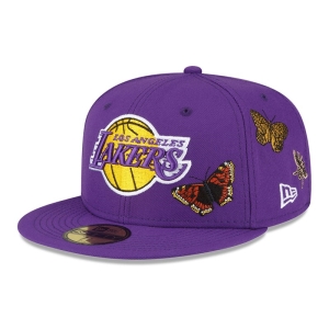 59fifty New Era La Lakers Felt X NBA Fitted Gorras Morados | AHRSG-6387