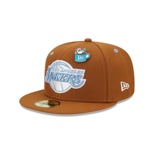 59fifty New Era La Lakers Hot Cocoa Fitted Gorras Marrom | MVDBO-8195