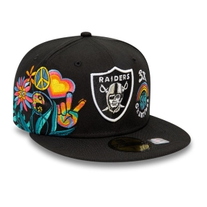 59fifty New Era Las Vegas Raiders Groovy Fitted Gorras Negros | NSQKX-0451