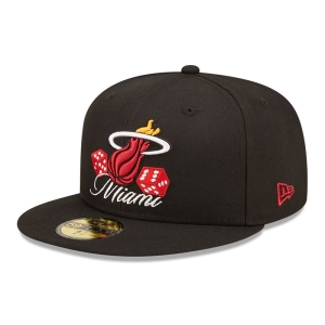 59fifty New Era Miami Heat Roller Fitted Gorras Negros | TVDEJ-0197