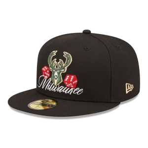 59fifty New Era Milwaukee Bucks Roller Fitted Gorras Negros | HWRZV-2369