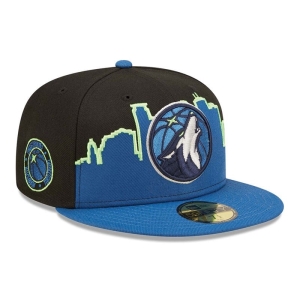 59fifty New Era Minnesota Timberwolves NBA 2022 Fitted Gorras Negros | OHNBY-2314