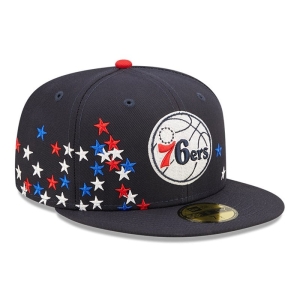 59fifty New Era Philadelphia 76ers NBA Americana Fitted Gorras Azules | RLGQB-4836