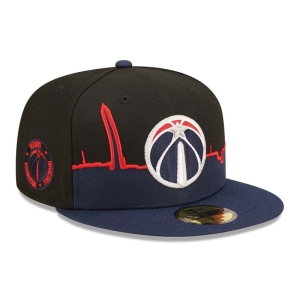 59fifty New Era Washington Wizards NBA 2022 Fitted Gorras Negros | NWOLE-4361