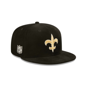 9fifty New Era New Orleans Saints NFL Retro Cord Gorras Negros | HDCXS-4275