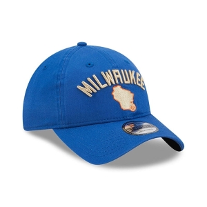 9twenty New Era Milwaukee Bucks Authentics City Edition Adjustable Gorras Azules | RUBGA-7063