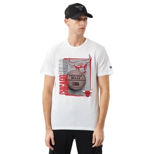 Camiseta New Era Chicago Bulls NBA Hoop Estampados Blancos | BPNTH-9358