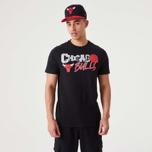Camiseta New Era Chicago Bulls NBA Infill Estampados Negros | VHJIC-1387