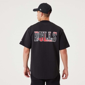 Camiseta New Era Chicago Bulls NBA Infill Team Logo Jersey Negros | YRMZT-2036