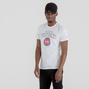 Camiseta New Era Detroit Pistons Team Logo Blancos | IWHKR-8257