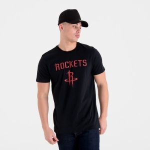 Camiseta New Era Houston Rockets NBA Team Logo Negros | DWZCF-4927