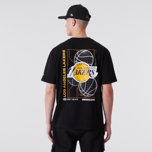 Camiseta New Era La Lakers Basketball Estampados Negros | YHSFM-9753