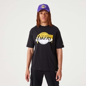 Camiseta New Era La Lakers NBA Drip Logo Negros | OAJPW-8219