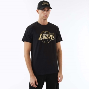 Camiseta New Era La Lakers NBA Foil Negros | DAXCE-1024