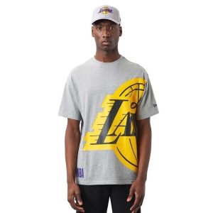 Camiseta New Era La Lakers NBA Side Logo Grises | IZKVP-7684