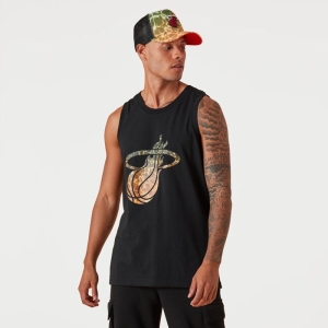 Camiseta New Era Miami Heat NBA Team Colour Agua Print Tank Top Negros | ZODTA-8247