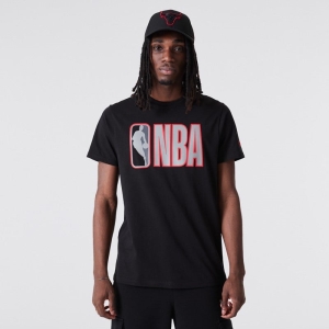 Camiseta New Era NBA Logo Outline Negros | MUNAT-8657