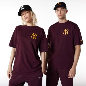 Camiseta New Era New York Yankees Essentials Oversized Morados | IVBSM-9658