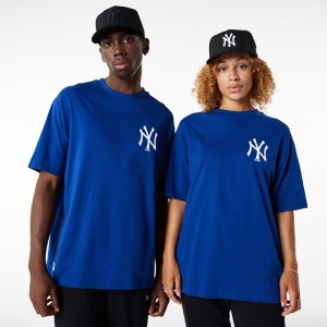 Camiseta New Era New York Yankees League Essential Oversized Azules | UXDCO-3018