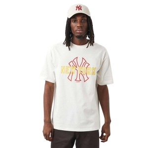 Camiseta New Era New York Yankees Logo Blancos | OXMZC-6851