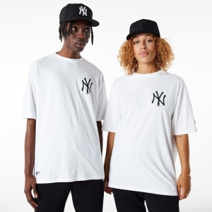 Camiseta New Era New York Yankees Logo Blancos | VNDZX-4850