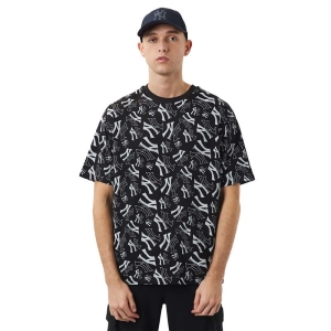 Camiseta New Era New York Yankees Logo Print Oversized Negros | FITAK-1982