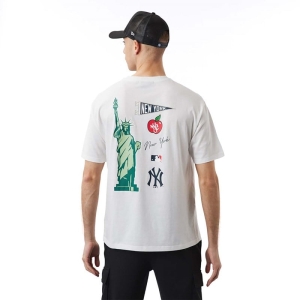 Camiseta New Era New York Yankees MLB City Estampados Oversized Blancos | EYQNW-5729