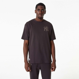 Camiseta New Era New York Yankees MLB Embroidered Logo Marrom | LTKNJ-3497