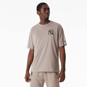 Camiseta New Era New York Yankees MLB Embroidered Logo Burnt Wood Marrom | TZLOJ-5038