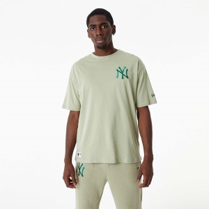 Camiseta New Era New York Yankees MLB Embroidered Logo Washed Creme | XUASW-3218