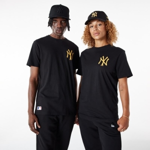 Camiseta New Era New York Yankees MLB League Essential Negros | TKHGX-6314