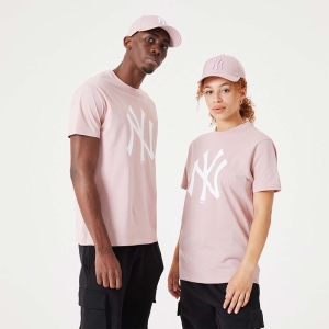 Camiseta New Era New York Yankees MLB League Essential Pastel Tee Rosas | USPOI-1028