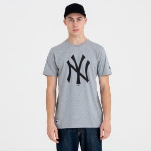 Camiseta New Era New York Yankees MLB Team Logo Grises | TZNQR-8723