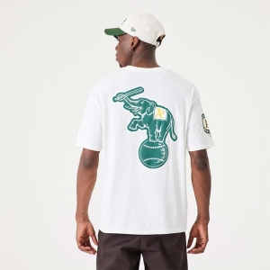 Camiseta New Era Oakland Athletics MLB Heritage Open Oversized Blancos | JFQDS-1872
