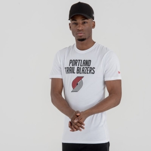 Camiseta New Era Portland Trail Blazers NBA Team Logo Blancos | MYKNC-7968