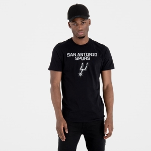 Camiseta New Era San Antonio Spurs Team Logo Negros | NZKDR-7284