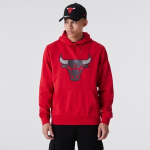 Sudadera Con Capucha New Era Chicago Bulls NBA Outline Logo Rojos | UCGZQ-6705