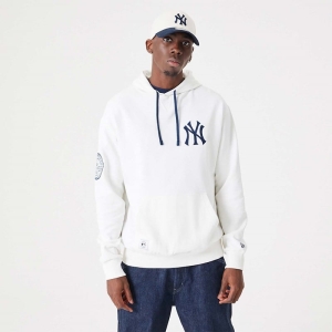 Sudadera Con Capucha New Era New York Yankees MLB Heritage Open Oversized Blancos | CLJBD-4670